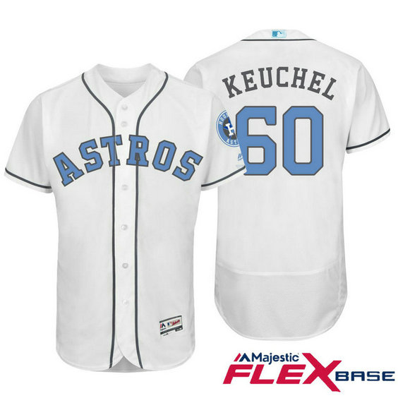Houston Astros #60 Dallas Keuchel White Fashion 2016 Father's Day Flex Base Jersey
