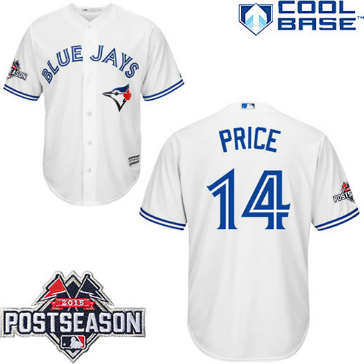 Toronto Blue Jays #14 David Price White Cool Base Home Jersey