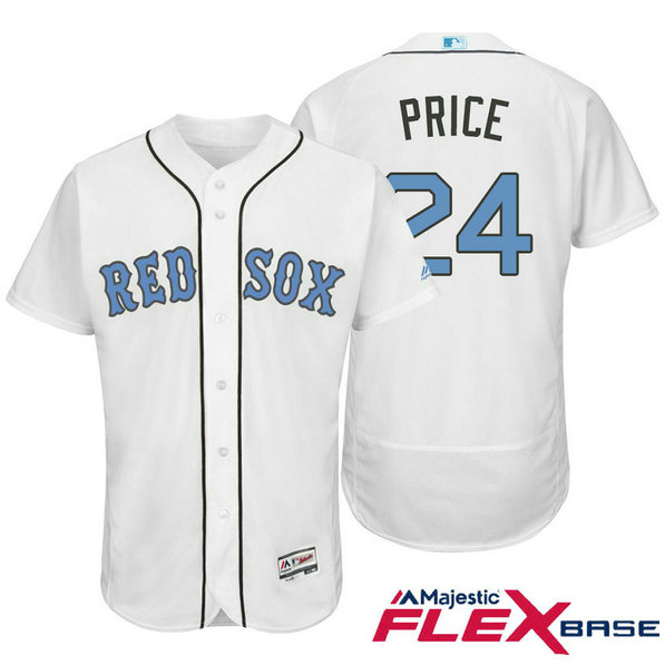 Boston Red Sox #24 David Price White Fashion 2016 Father's Day Flex Base Jersey