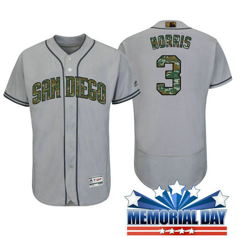 San Diego Padres Derek Norris #3 Grey Camo Fashion 2016 Memorial Day Flex Base Jersey San Diego Padres Derek Norris #3 Grey Camo Fashion 2016 Memorial Day Flex Base Jersey