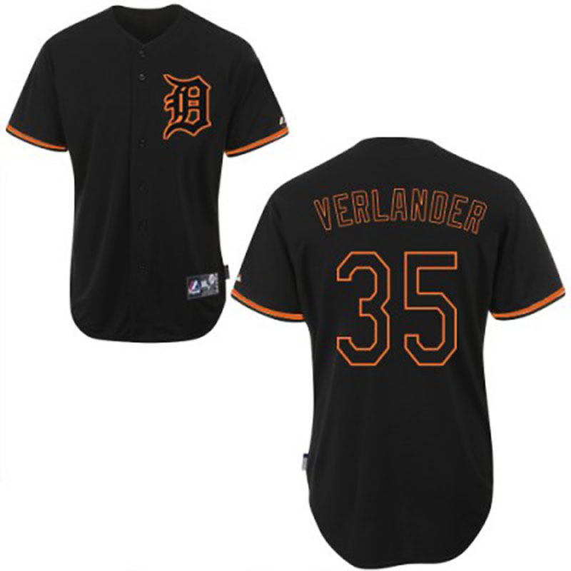 Detroit Tigers #35 Justin Verlander Black Fashion Jersey Detroit Tigers #35 Justin Verlander Black Fashion Jersey