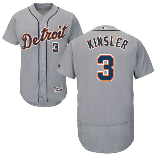 Detroit Tigers #3 Ian Kinsler Grey Flexbase Authentic Collection Jersey Detroit Tigers #3 Ian Kinsler Grey Flexbase Authentic Collection Jersey