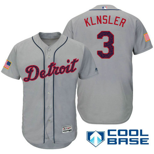 Detroit Tigers #3 Ian Klnsler Grey Stars & Stripes 2016 Independence Day Cool Base Jersey Detroit Tigers #3 Ian Klnsler Grey Stars & Stripes 2016 Independence Day Cool Base Jersey