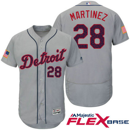 Detroit Tigers #28 J.D. Martinez Grey Stars & Stripes 2016 Independence Day Flex Base Jersey Detroit Tigers #28 J.D. Martinez Grey Stars & Stripes 2016 Independence Day Flex Base Jersey