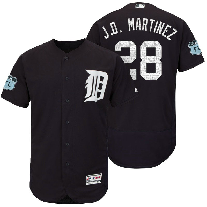Detroit Tigers J.D. Martinez #28 Navy 2017 Spring Training Grapefruit League Patch Authentic Collection Flex Base Jersey Detroit Tigers J.D. Martinez #28 Navy 2017 Spring Training Grapefruit League Patch Authentic Collection Flex Base Jersey