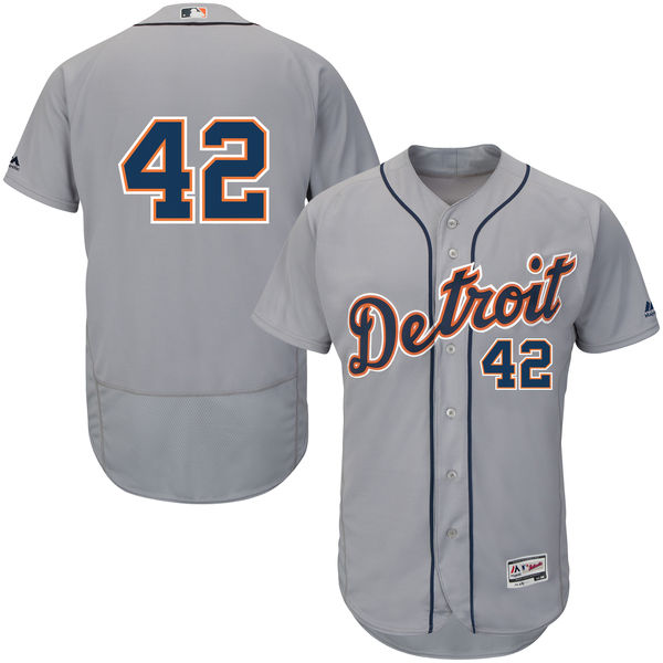 Detroit Tigers Jackie Robinson #42 Grey Authentic Collection Flexbase Jersey Detroit Tigers Jackie Robinson #42 Grey Authentic Collection Flexbase Jersey