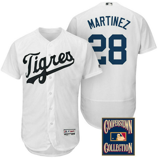 Detroit Tigers #28 J.D. Martinez White Flex Base Hispanic Heritage Player Jersey Detroit Tigers #28 J.D. Martinez White Flex Base Hispanic Heritage Player Jersey