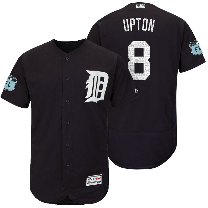 Detroit Tigers Justin Upton #8 Navy 2017 Spring Training Grapefruit League Patch Authentic Collection Flex Base Jersey Detroit Tigers Justin Upton #8 Navy 2017 Spring Training Grapefruit League Patch Authentic Collection Flex Base Jersey