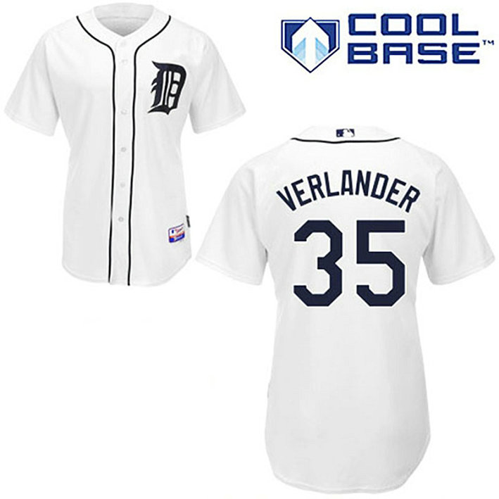 Detroit Tigers #35 Justin Verlander Cool Base White Jersey Detroit Tigers #35 Justin Verlander Cool Base White Jersey