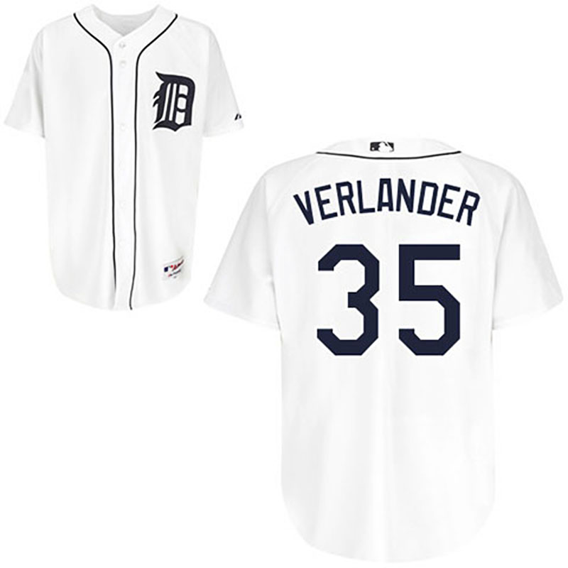 Detroit Tigers #35 Justin Verlander White Home Jersey Detroit Tigers #35 Justin Verlander White Home Jersey