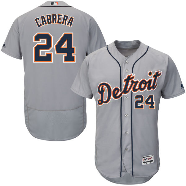 Detroit Tigers #24 Miguel Cabrera Grey Flexbase Authentic Collection Jersey