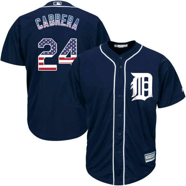 Detroit Tigers #24 Miguel Cabrera Navy Stars and Stripes Cool Base Jersey Detroit Tigers #24 Miguel Cabrera Navy Stars and Stripes Cool Base Jersey