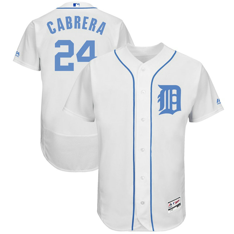 Miguel Cabrera #24 Detroit Tigers 2017 Father's Day White Flex Base Jersey