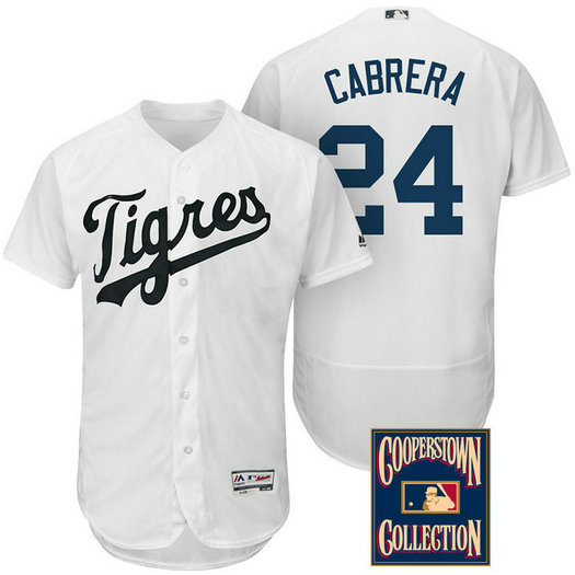 Detroit Tigers #24 Miguel Cabrera White Flex Base Hispanic Heritage Player Jersey Detroit Tigers #24 Miguel Cabrera White Flex Base Hispanic Heritage Player Jersey