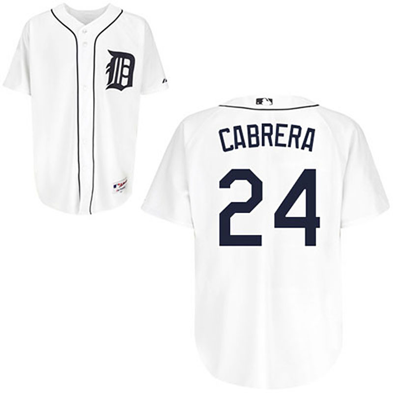 Detroit Tigers #24 Miguel Cabrera White Home Jersey Detroit Tigers #24 Miguel Cabrera White Home Jersey