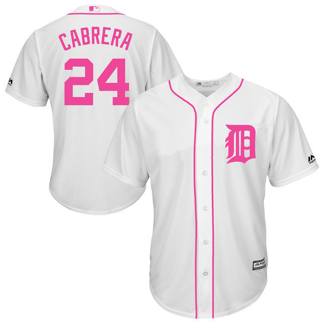Detroit Tigers #24 Miguel Cabrera White Home 2016 Mother's Day Cool Base Jersey Detroit Tigers #24 Miguel Cabrera White Home 2016 Mother's Day Cool Base Jersey