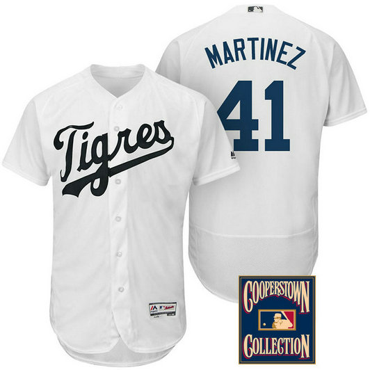 Detroit Tigers #41 Victor Martinez White Flex Base Hispanic Heritage Player Jersey Detroit Tigers #41 Victor Martinez White Flex Base Hispanic Heritage Player Jersey
