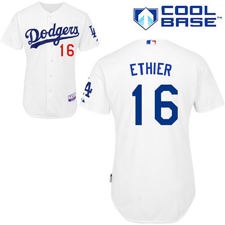 Los Angeles Dodgers #16 Andre Ethier White Home Cool Base Jersey Los Angeles Dodgers #16 Andre Ethier White Home Cool Base Jersey