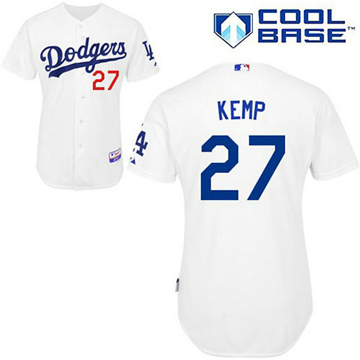 YOUTH Los Angeles Dodgers #27 Matt KempWhite Cool Base Jersey
