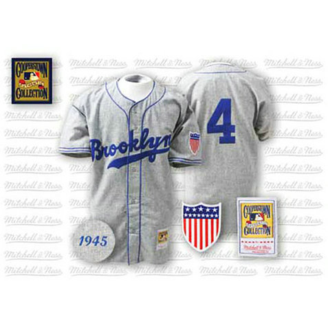 Los Angeles Dodgers #4 Babe Herman 1945 Grey Road Throwback Jersey Los Angeles Dodgers #4 Babe Herman 1945 Grey Road Throwback Jersey