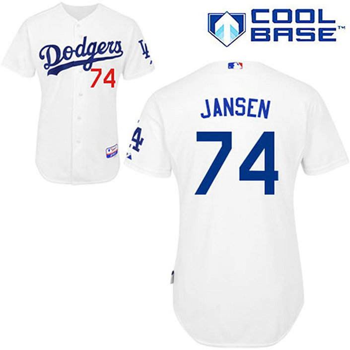 Los Angeles Dodgers #74 Kenley Jansen White Home Cool Base Jersey