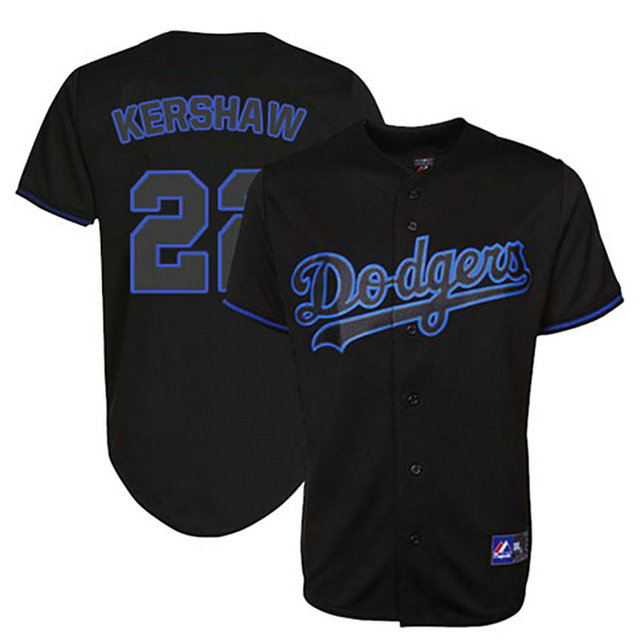 Los Angeles Dodgers #22 Clayton Kershaw Black Fashion Jersey Los Angeles Dodgers #22 Clayton Kershaw Black Fashion Jersey