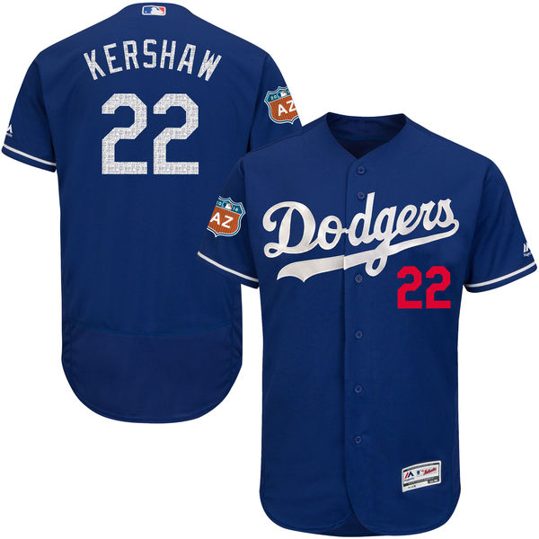Los Angeles Dodgers #22 Clayton Kershaw Royal Blue Flexbase Authentic On-Field Spring Jersey Los Angeles Dodgers #22 Clayton Kershaw Royal Blue Flexbase Authentic On-Field Spring Jersey