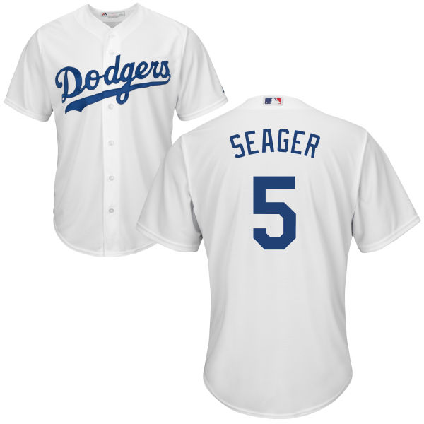 Los Angeles Dodgers #5 Corey Seager White Cool Base Jersey
