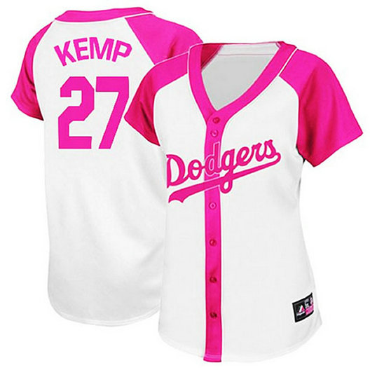 Los Angeles Dodgers #27 Matt Kemp White/Pink Wo Splash Fashion Jersey Los Angeles Dodgers #27 Matt Kemp White/Pink Wo Splash Fashion Jersey