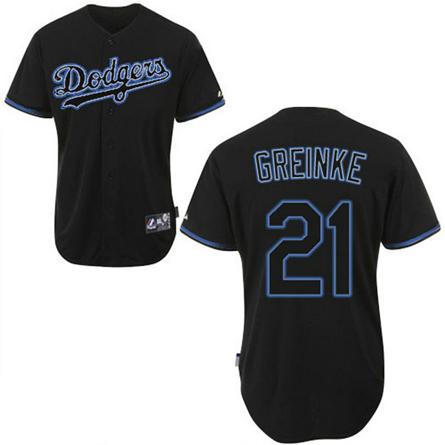Los Angeles Dodgers #21 Zack Greinke Authentic Black Fashion Jersey Los Angeles Dodgers #21 Zack Greinke Authentic Black Fashion Jersey