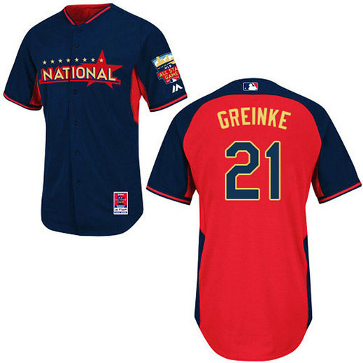 Los Angeles Dodgers #21 Zack Greinke Authentic Navy/Red National League 2014 All Star BP Jersey Los Angeles Dodgers #21 Zack Greinke Authentic Navy/Red National League 2014 All Star BP Jersey