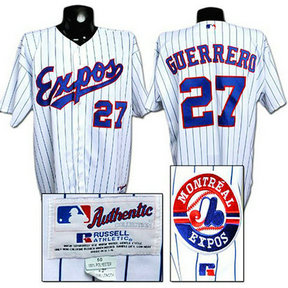 Montreal Expos #27 Vladimir Guerrero White(Black Strip) Jersey Montreal Expos #27 Vladimir Guerrero White(Black Strip) Jersey