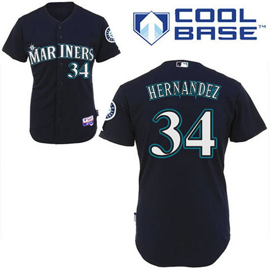 Seattle Mariners #34 Felix Hernandez Navy Blue Home Cool Base Jersey Seattle Mariners #34 Felix Hernandez Navy Blue Home Cool Base Jersey