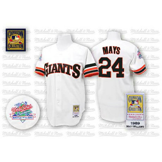 San Francisco Giants #24 Willie Mays White Home Throwback Jersey