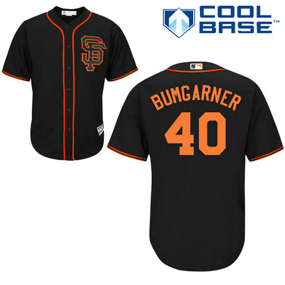 San Francisco Giants #40 Madison Bumgarner Black Alternate Cool Base Jersey San Francisco Giants #40 Madison Bumgarner Black Alternate Cool Base Jersey