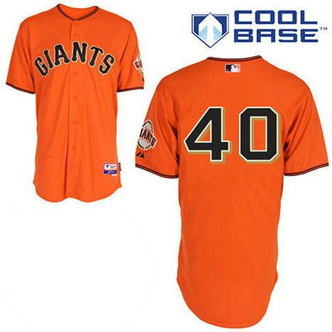 San Francisco Giants #40 Madison Bumgarner Orange Alternate Cool Base Jersey San Francisco Giants #40 Madison Bumgarner Orange Alternate Cool Base Jersey