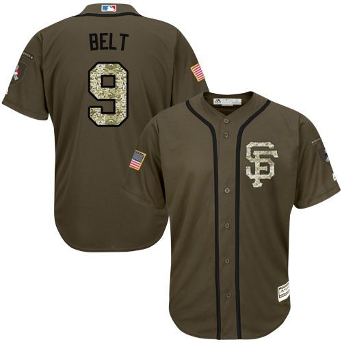 San Francisco Giants #9 Brandon Belt Olive Camo Jersey San Francisco Giants #9 Brandon Belt Olive Camo Jersey