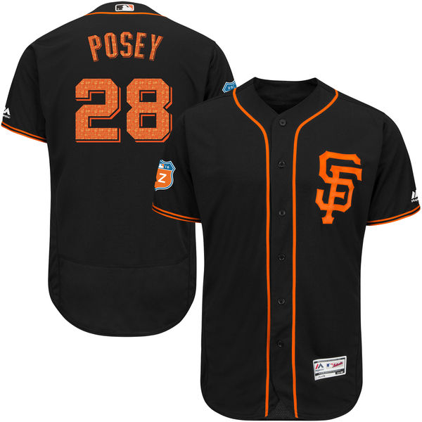 San Francisco Giants #28 Buster Posey Black Flexbase Authentic Collection On-Field Spring Jersey San Francisco Giants #28 Buster Posey Black Flexbase Authentic Collection On-Field Spring Jersey