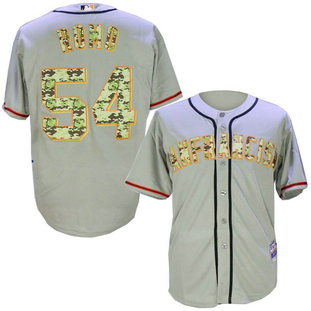 San Francisco Giants #54 Sergio Romo Grey Camo Cool Base Jersey