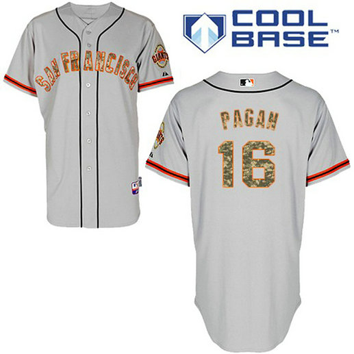 San Francisco Giants #16 Angel Pagan Authentic Grey USMCCool Base Jersey