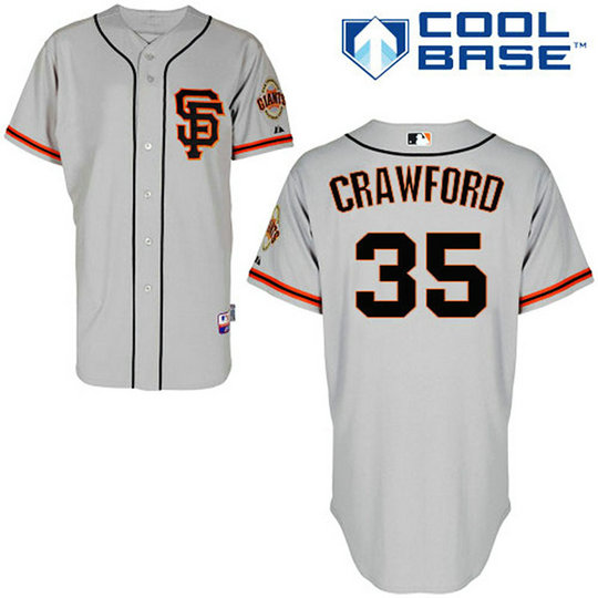 San Francisco Giants #35 Brandon Crawford Authentic Grey Alternate Cool Base Jersey San Francisco Giants #35 Brandon Crawford Authentic Grey Alternate Cool Base Jersey