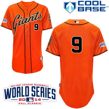 San Francisco Giants #9 Brandon Belt Authentic Orange AlternateW/2014 World Series Cool Base Jersey San Francisco Giants #9 Brandon Belt Authentic Orange AlternateW/2014 World Series Cool Base Jersey