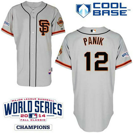 YOUTH San Francisco Giants #12 Joe PanikAuthentic Grey AlternateW/2014 World Series Cool Base Jersey
