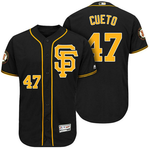 San Francisco Giants Johnny Cueto #47 Black Official Cool Base Jersey San Francisco Giants Johnny Cueto #47 Black Official Cool Base Jersey