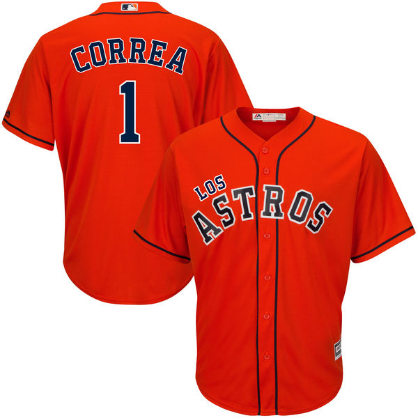 Los Astros #1 Carlos Correa Orange Cool Base Jersey Los Astros #1 Carlos Correa Orange Cool Base Jersey