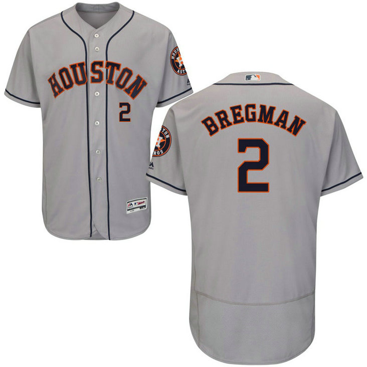 Houston Astros Alex Bregman #2 Grey Road Flex Base Jersey Houston Astros Alex Bregman #2 Grey Road Flex Base Jersey