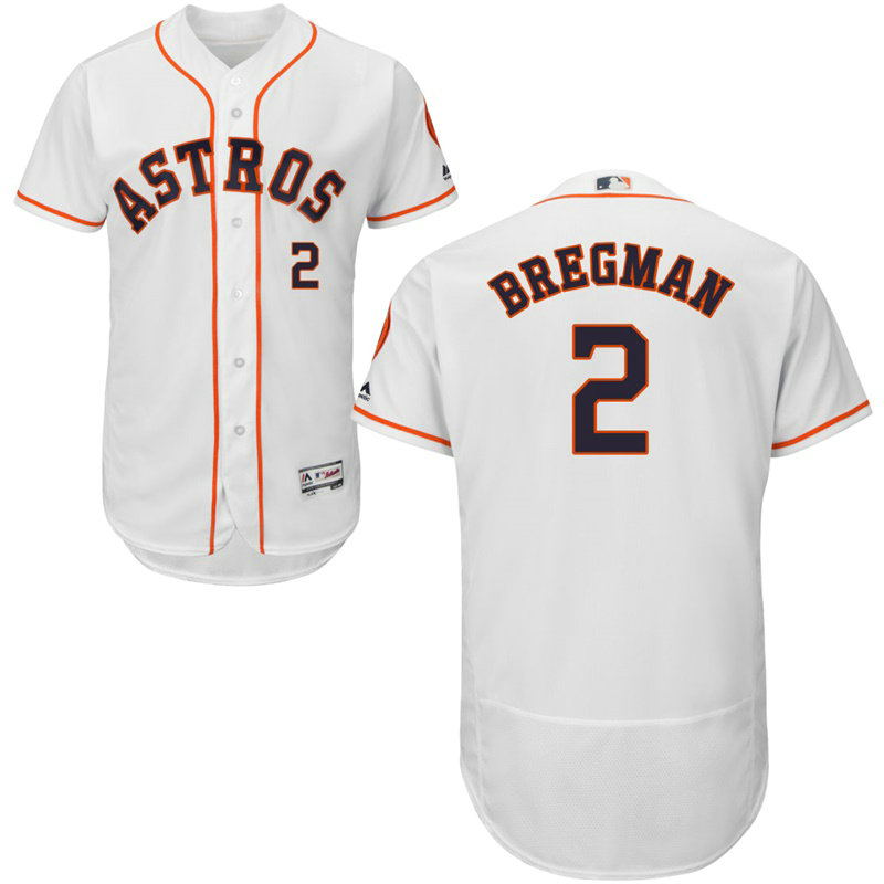 Houston Astros Alex Bregman #2 White Home Flex Base Jersey Houston Astros Alex Bregman #2 White Home Flex Base Jersey