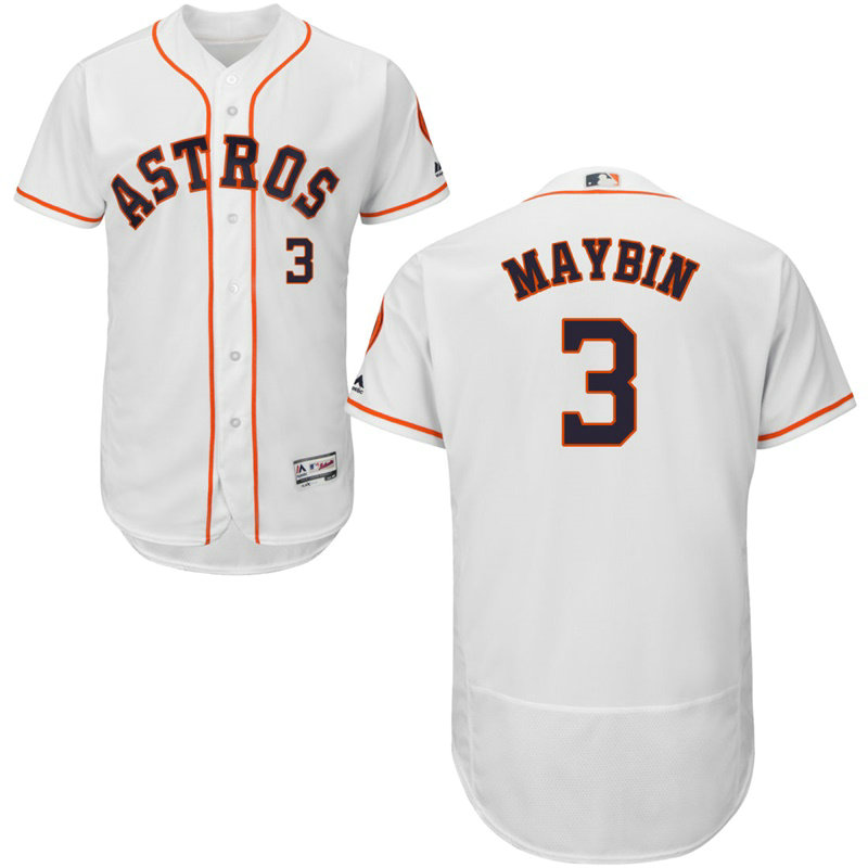 Houston Astros Cameron Maybin #3 White Home Flex Base Jersey