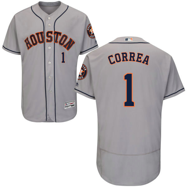 Houston Astros #1 Carlos Correa Grey Flexbase Authentic Collection Jersey