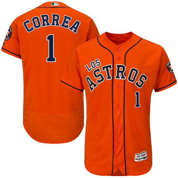 Houston Astros Carlos Correa #1 Orange Hispanic Heritage Flex Base Jersey Houston Astros Carlos Correa #1 Orange Hispanic Heritage Flex Base Jersey